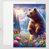 Niedliche, farbige Bären und Schmetterlinge Feiertagskarte (Vorne/Hinten)