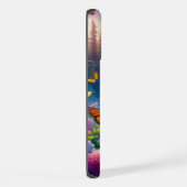 Niedliche, farbige Bären und Schmetterlinge iPhone Hülle (Rechte Seite)