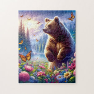 Niedliche, farbige Bären und Schmetterlinge Puzzle