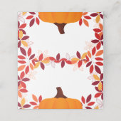 Niedliche farbige Blätter Pumpkin Frame Platzkarte (Außenseite Aufgefaltet)