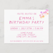 Niedliche Farbige Blocks 1. Geburtstag Foto Einladungspostkarte (Rückseite)