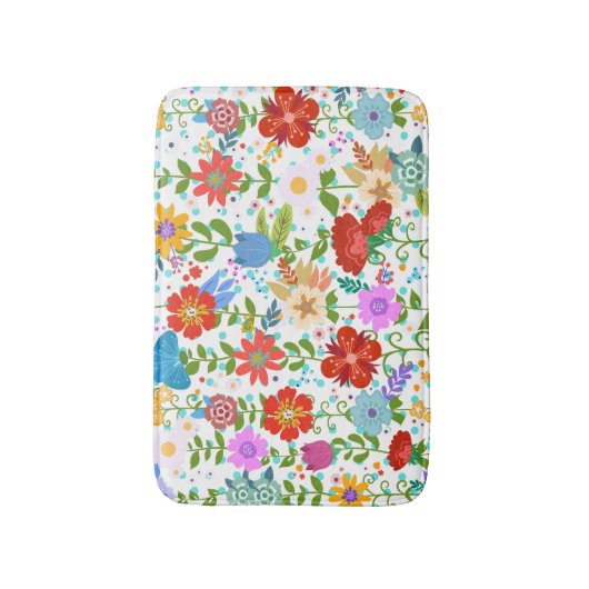 Niedliche farbige Blume Badematte (Vorderseite Vertikal)