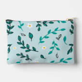 Niedliche farbige Blume Blätter Blue Pencil Case Zubehörtasche (Rückseite)