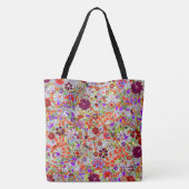 Niedliche farbige Blume Collage Design Tasche (Rückseite)