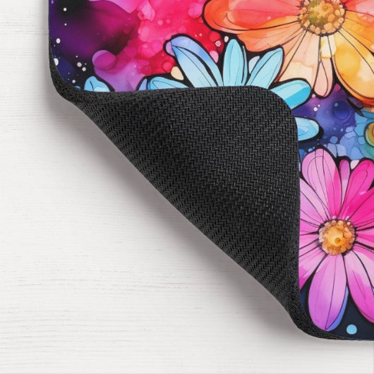Niedliche farbige Blume Doodle Mousepad (Ecke)