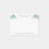 Niedliche farbige Blume Elefanten Post-it Klebezettel (Vorderseite)