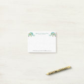 Niedliche farbige Blume Elefanten Post-it Klebezettel (Auf Schreibtisch)