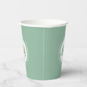 Niedliche farbige Blume Elefantenmonogramm Pappbecher (Rechts)