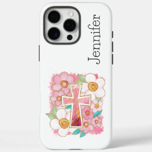 Niedliche farbige Blume Faith Cross iPhone iPhone 16 Pro Max Hülle