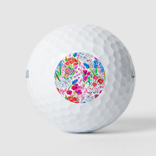Niedliche farbige Blume Golfball (Vorderseite)