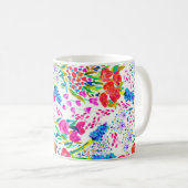 Niedliche farbige Blume Kaffeetasse (VorderseiteRechts)