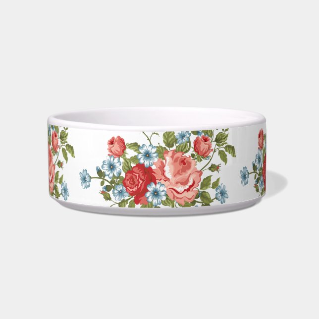 Niedliche farbige Blume Keramik Pet Bowl Napf (Vorderseite)