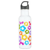 Niedliche farbige Blume mährenhaft fröhliche Blume Edelstahlflasche (Vorderseite)