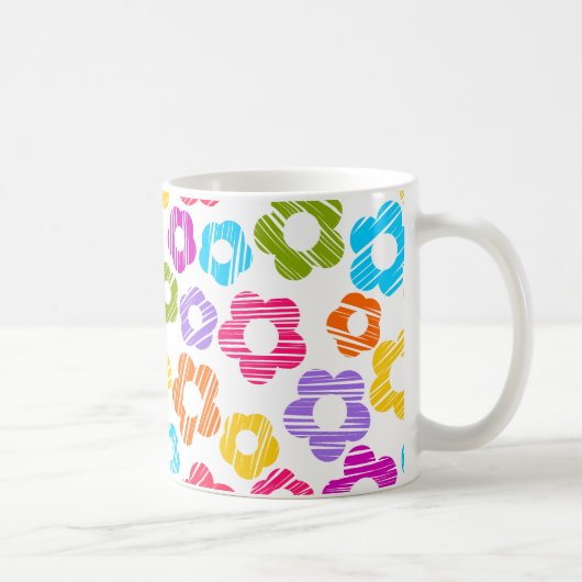 Niedliche farbige Blume mährenhaft fröhliche Blume Kaffeetasse (Rechts)