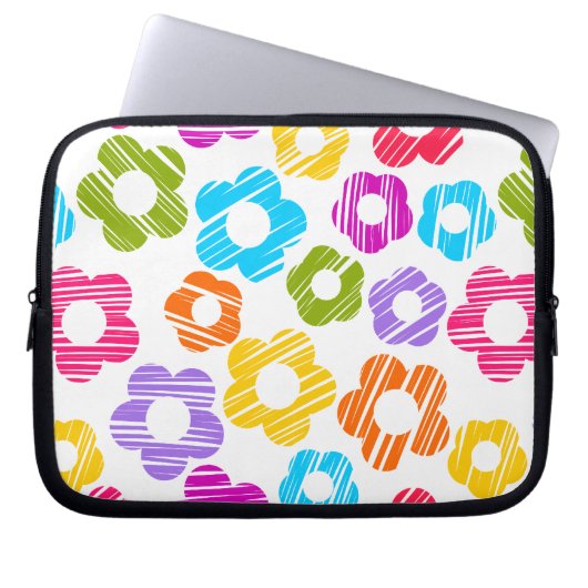 Niedliche farbige Blume mährenhaft fröhliche Blume Laptopschutzhülle (Vorderseite)