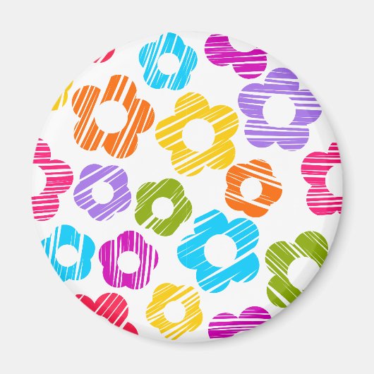 Niedliche farbige Blume mährenhaft fröhliche Blume Magnet (Vorne)