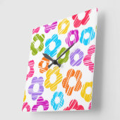 Niedliche farbige Blume mährenhaft fröhliche Blume Quadratische Wanduhr (Winkel)