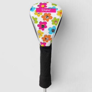 Niedliche farbige Blume Mama Foto Collage Name Golf Headcover