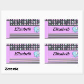 Niedliche farbige Blume Streifen Elefant Rechteckiger Aufkleber (Blatt)