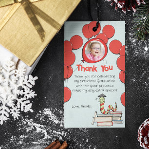 Niedliche Farbige Bookworm Abschluss Foto Vielen D Geschenkanhänger