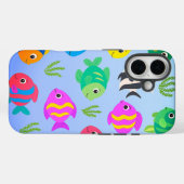 Niedliche Farbige Cartoon Fischmuster | Kids Ocean Case-Mate iPhone Hülle (Rückseite (Horizontal))