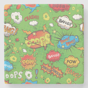 Niedliche Farbige Cartoon-Sprechblasen Steinuntersetzer