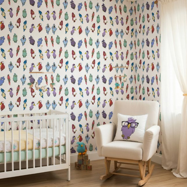 Niedliche Farbige Cartoon Vögel Kinder-Hintergrund Tapete (Von Creator hochgeladen)