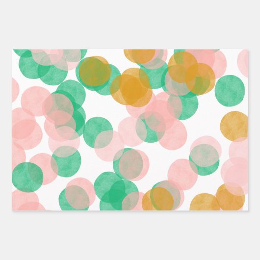 Niedliche Farbige Confetti Dots Abstrakt Wasserfar Geschenkpapier Set (Vorderseite)