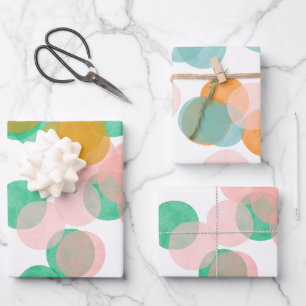 Niedliche Farbige Confetti Dots Abstrakt Wasserfar Geschenkpapier Set