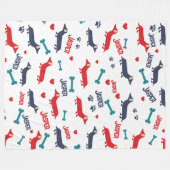 Niedliche farbige Dackel Hunde Dackel Fleecedecke (Vorderseite (Horizontal))