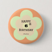 Niedliche farbige Daisy Blume Muster Geburtsname Button (Vorderseite)