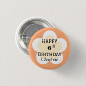 Niedliche farbige Daisy Blume Muster Geburtsname Button (Vorne & Hinten)
