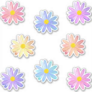 Niedliche Farbige Daisy Blume Stickers Aufkleber