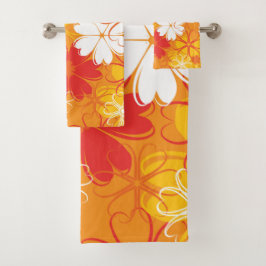 Niedliche farbige Daisy Illustration Blumenmuster Badhandtuch Set