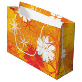 Niedliche farbige Daisy Illustration Blumenmuster Große Geschenktüte (Vorderseite Schrägansicht)