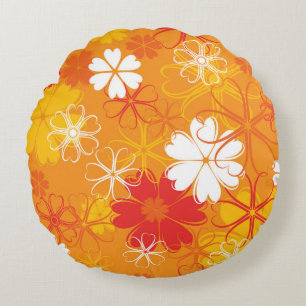 Niedliche farbige Daisy Illustration Blumenmuster Rundes Kissen