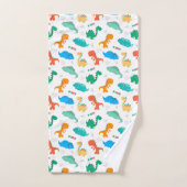 Niedliche Farbige Dinosaurier Illustriertes Muster Badhandtuch Set (Handtuch)