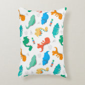 Niedliche Farbige Dinosaurier Illustriertes Muster Dekokissen (Vorderseite(Vertikal))