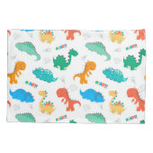 Niedliche Farbige Dinosaurier Illustriertes Muster Kissenbezug (Rückseite-Links)