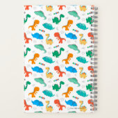 Niedliche Farbige Dinosaurier Illustriertes Muster Notizblock (Rückseite)