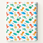 Niedliche Farbige Dinosaurier Illustriertes Muster Notizblock (Rückseite)