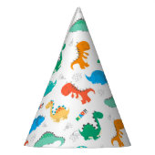 Niedliche Farbige Dinosaurier Illustriertes Muster Partyhütchen (Links)