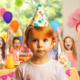 Niedliche Farbige Dinosaurier Illustriertes Muster Partyhütchen