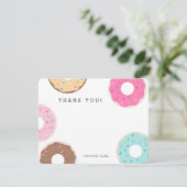 Niedliche Farbige Donut Danke Karten (Stehend Vorderseite)