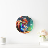 Niedliche, farbige Eichhörnchenmalerei Runde Wanduhr (Zuhause)