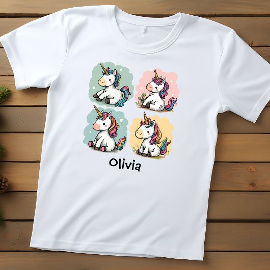 Niedliche Farbige Einhorn Doodles Kleinkind T - Sh Kleinkind T-shirt