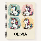 Niedliche Farbige Einhorn Doodles Kleinkind T - Sh Notizblock (Vorderseite)