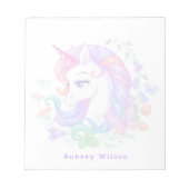 Niedliche Farbige Einhorn Girl Notizblock (Vorderseite)