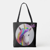 Niedliche Farbige Einhorn Girl Tasche (Rückseite)