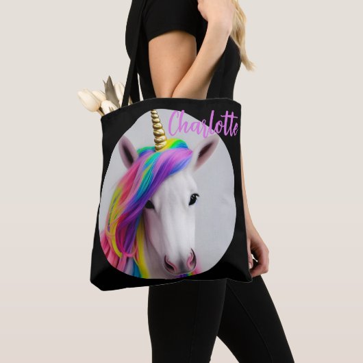 Niedliche Farbige Einhorn Girl Tasche (Von Nahem)